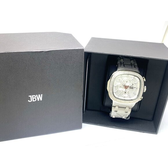 JBW Men's Watch J6380D Heist Diamond Quartz Silver Dial Stainless Steel 45mm - Picture 3 of 15